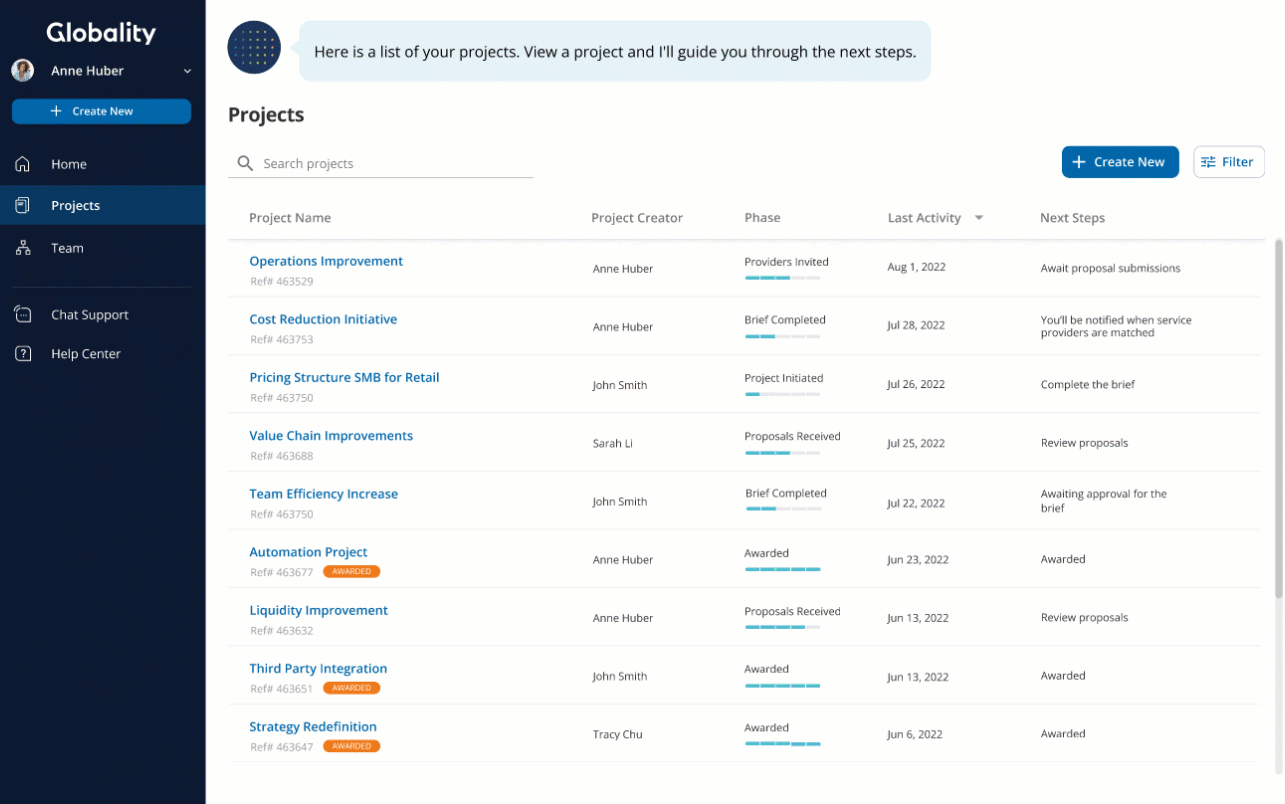 Search in Projects Page Gif