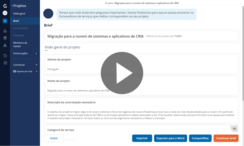 End-to-End Platform Demo (Portuguese Voiceover)