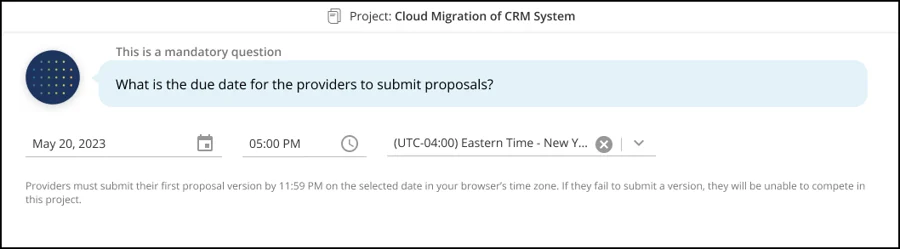 Proposal Deadline (Time) Specification