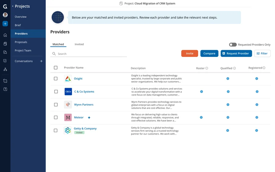 Instantly Invite New Providers to Your Project