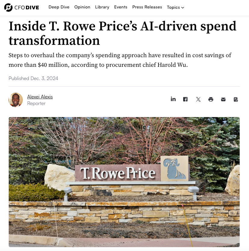 Inside T. Rowe Price’s AI-driven spend transformation
