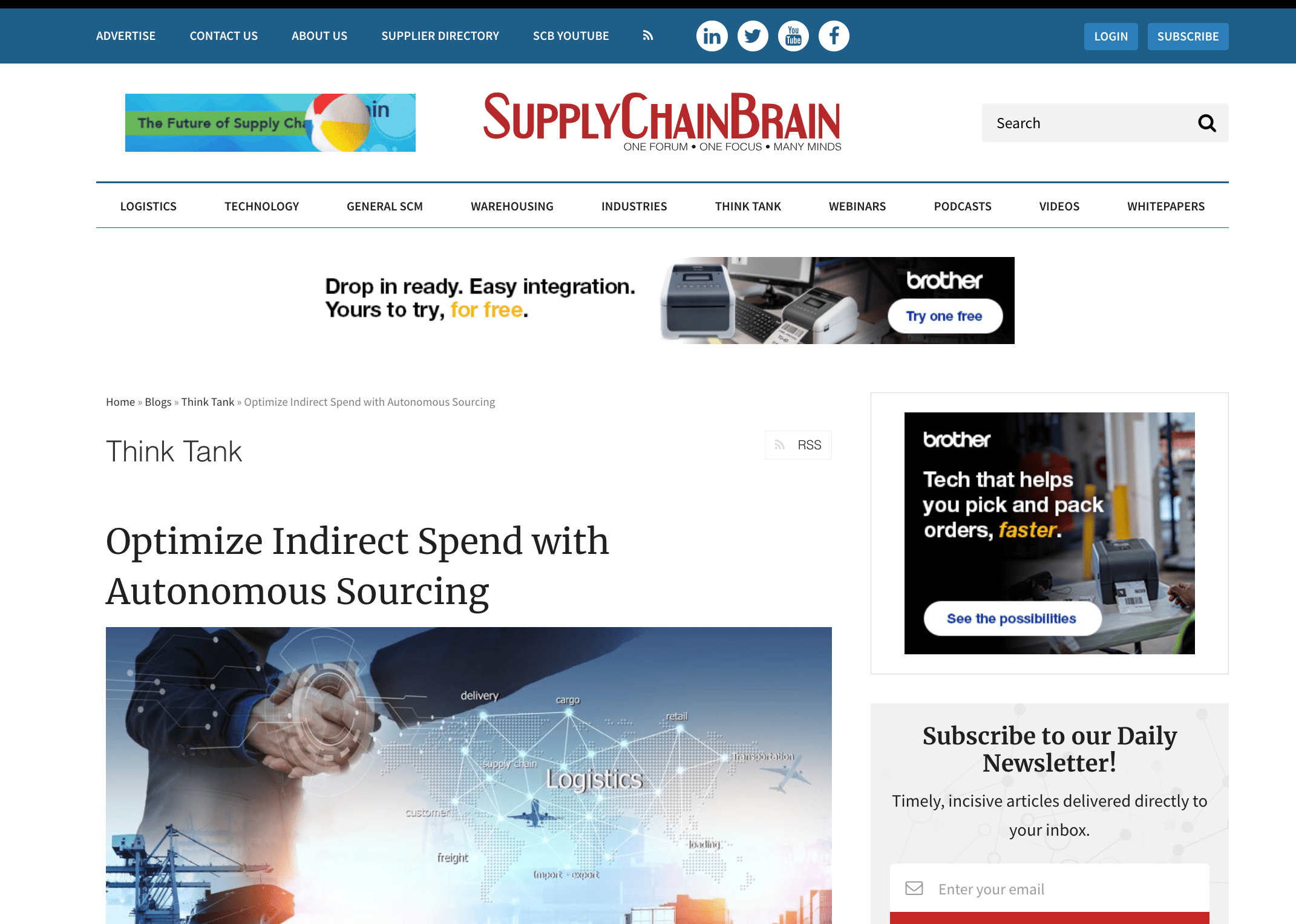 [Supply Chain Brain] Optimize Indirect Spend with Autonomous Sourcing