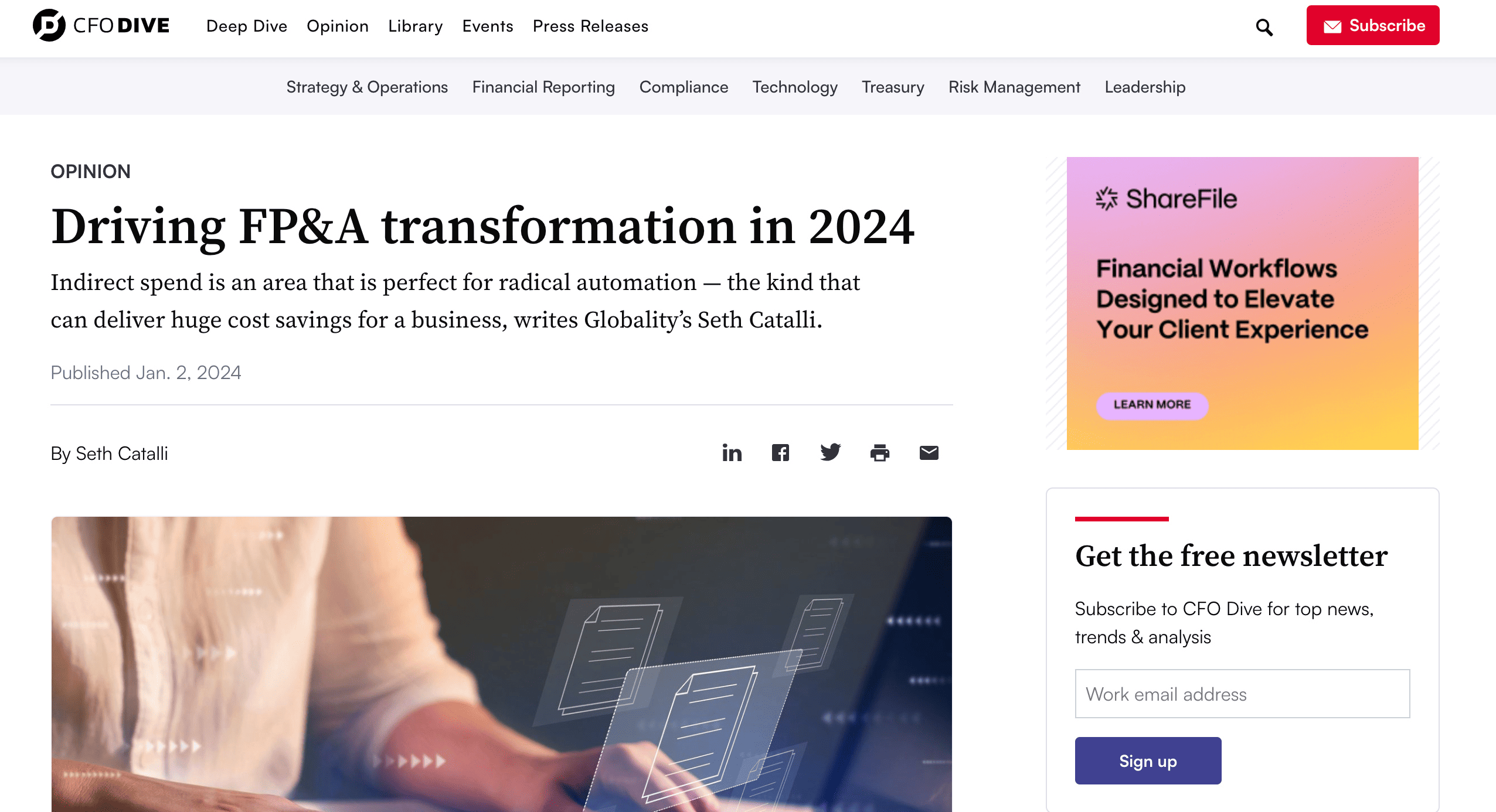 [CFO Dive] Driving FP&A transformation in 2024