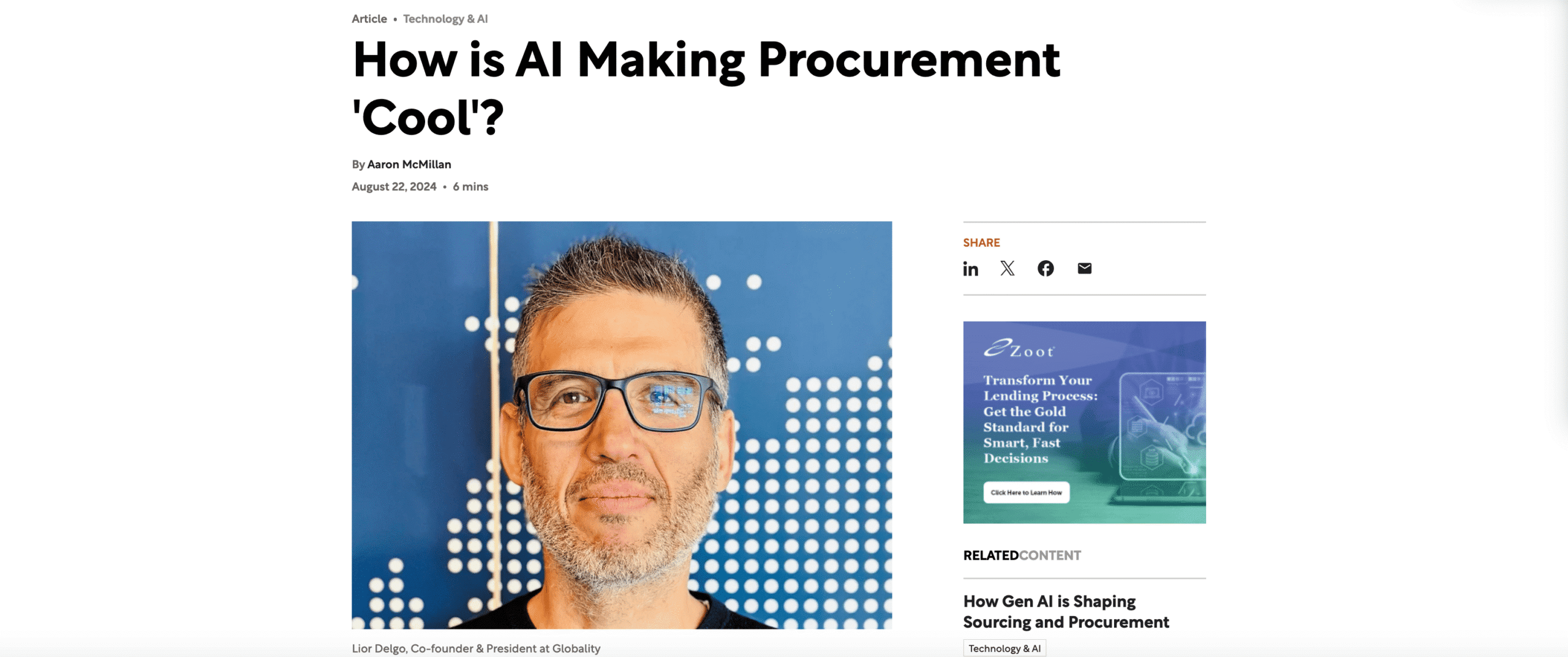 [Procurement Magazine] How is AI Making Procurement 'Cool'