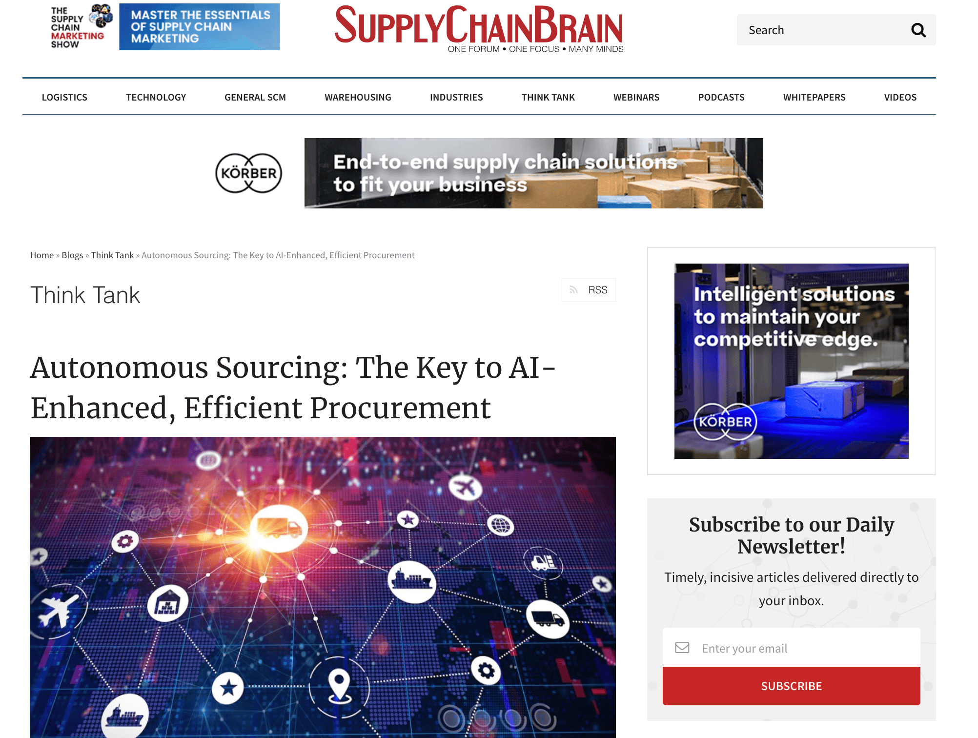 [Supply Chain Brain] Autonomous Sourcing: The Key to AI-Enhanced, Efficient Procurement