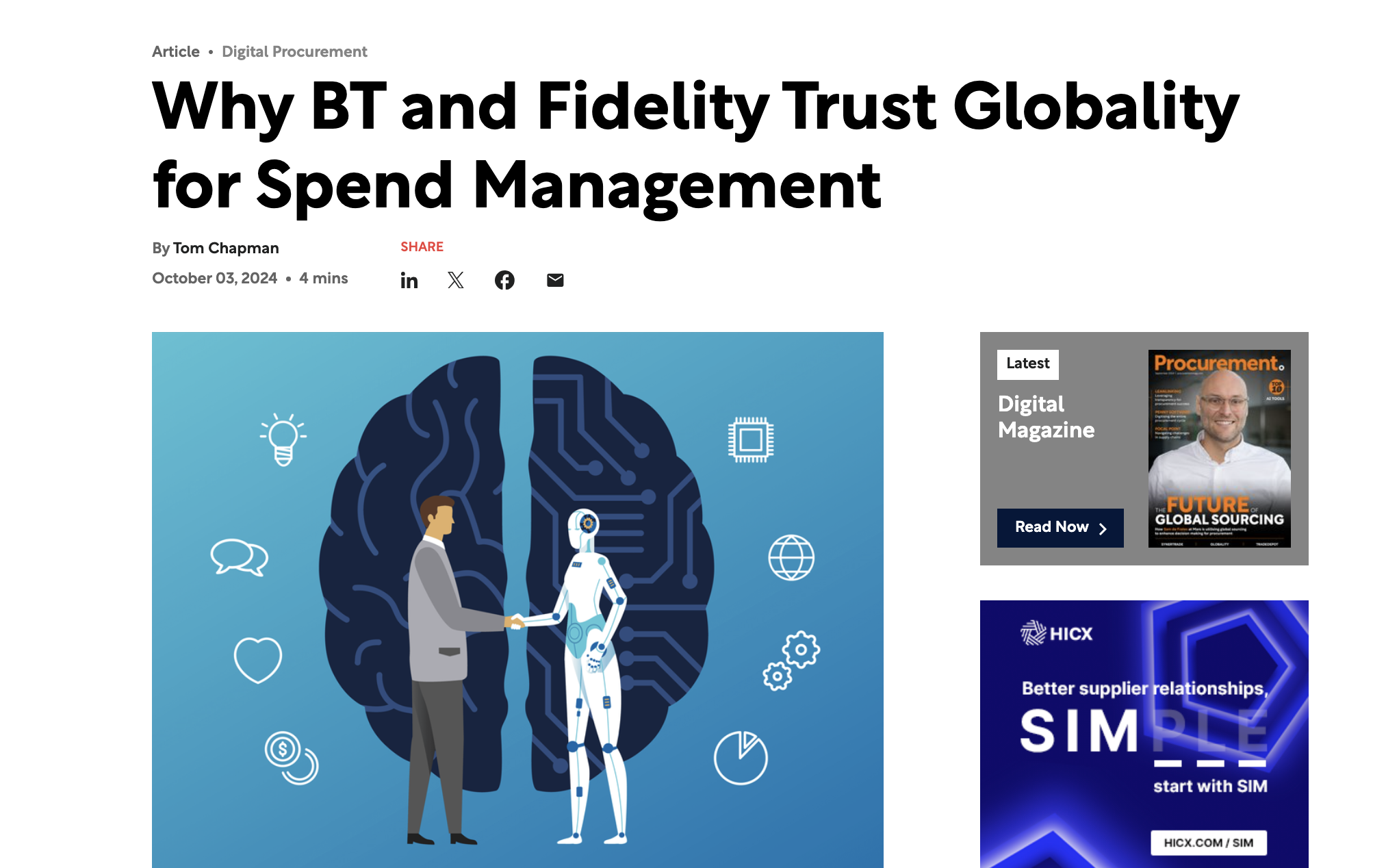 [ProcurementMag] Why BT and Fidelity Trust Globality for Spend Management