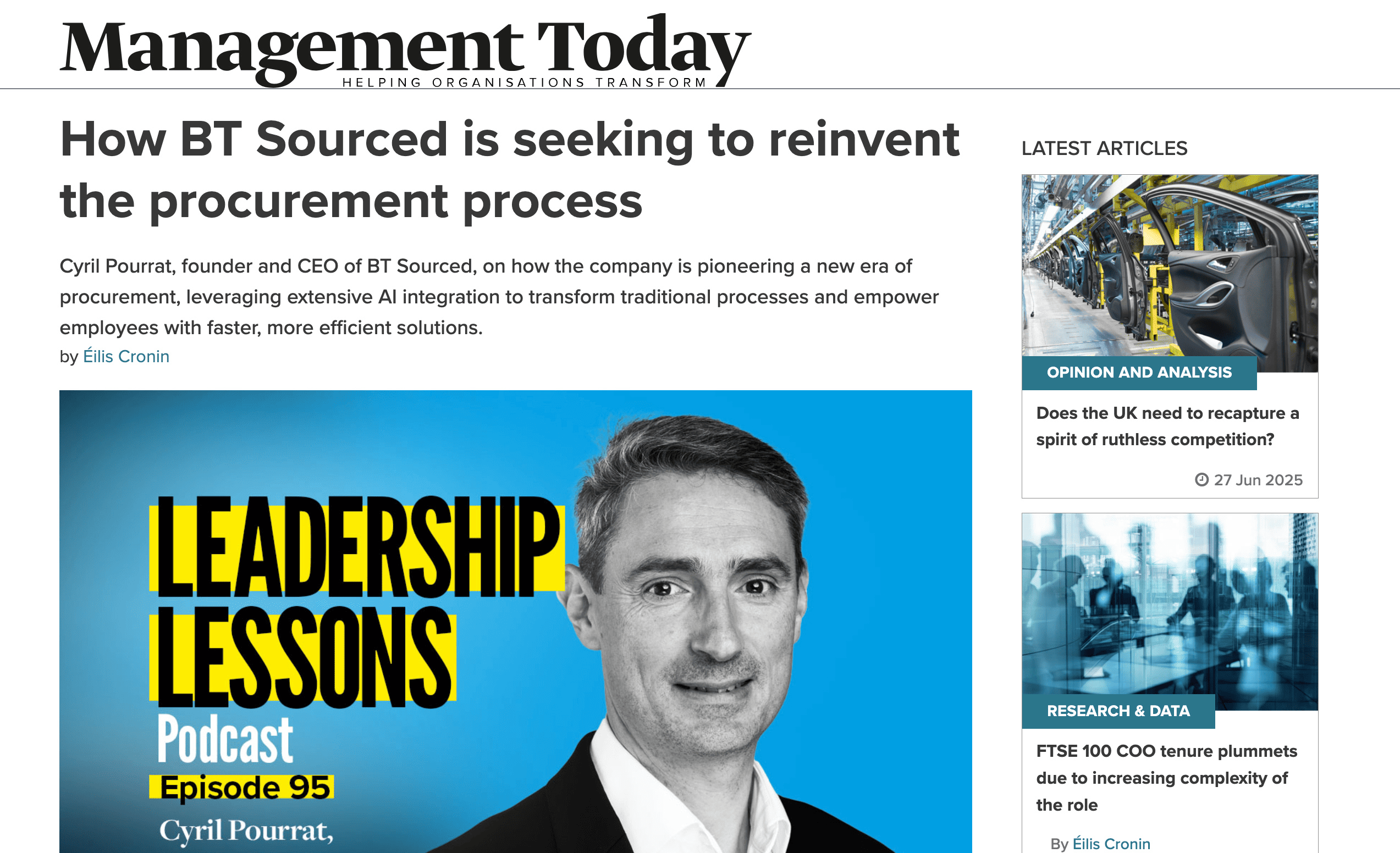 [Management Today] How BT Sourced is seeking to reinvent the procurement process