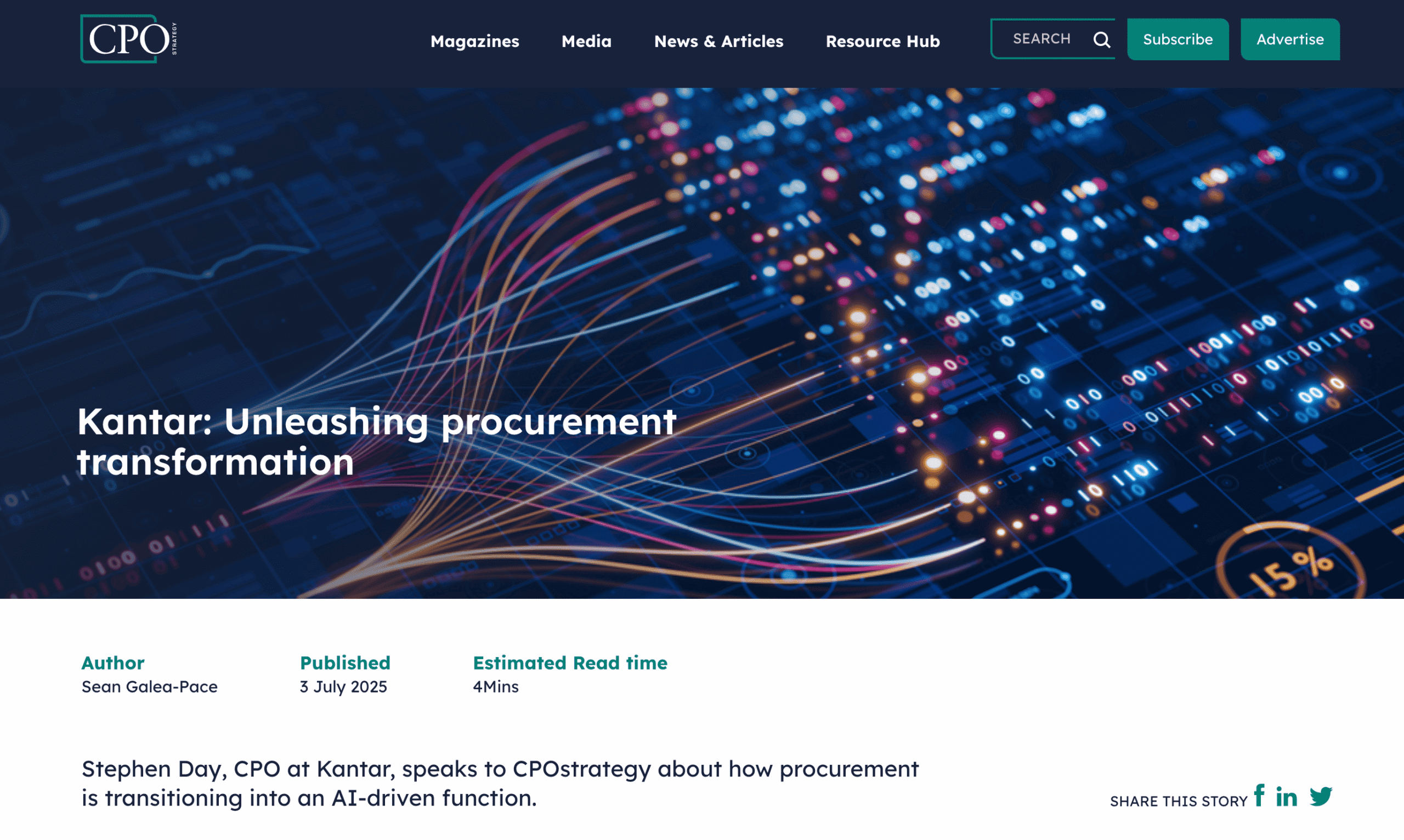 [CPO Strategy] Kantar: Unleashing Procurement Transformation