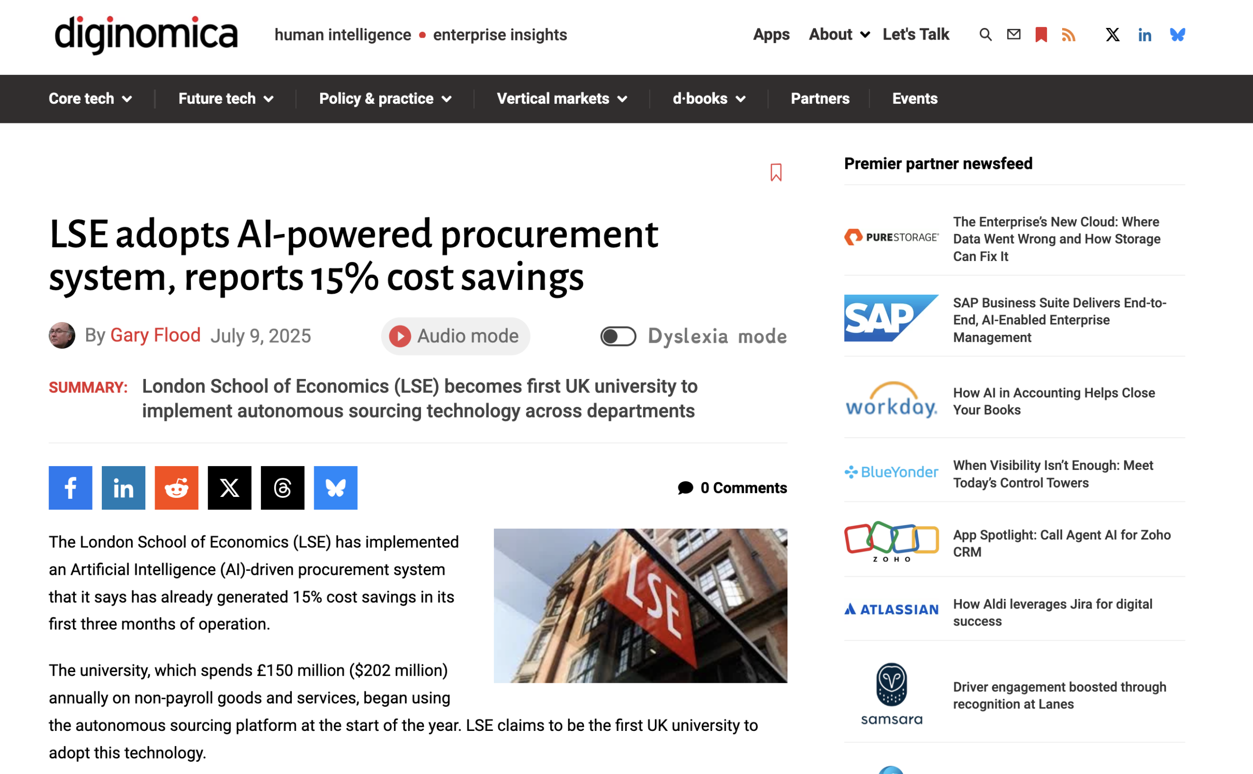 [Diginomica] LSE Adopts AI-powered Procurement System