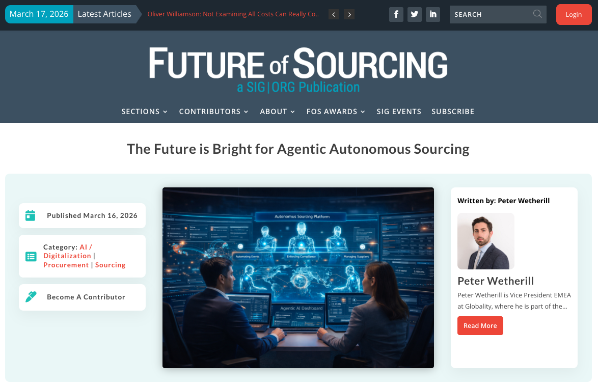 The Future is Bright for Agentic Autonomous Sourcing
