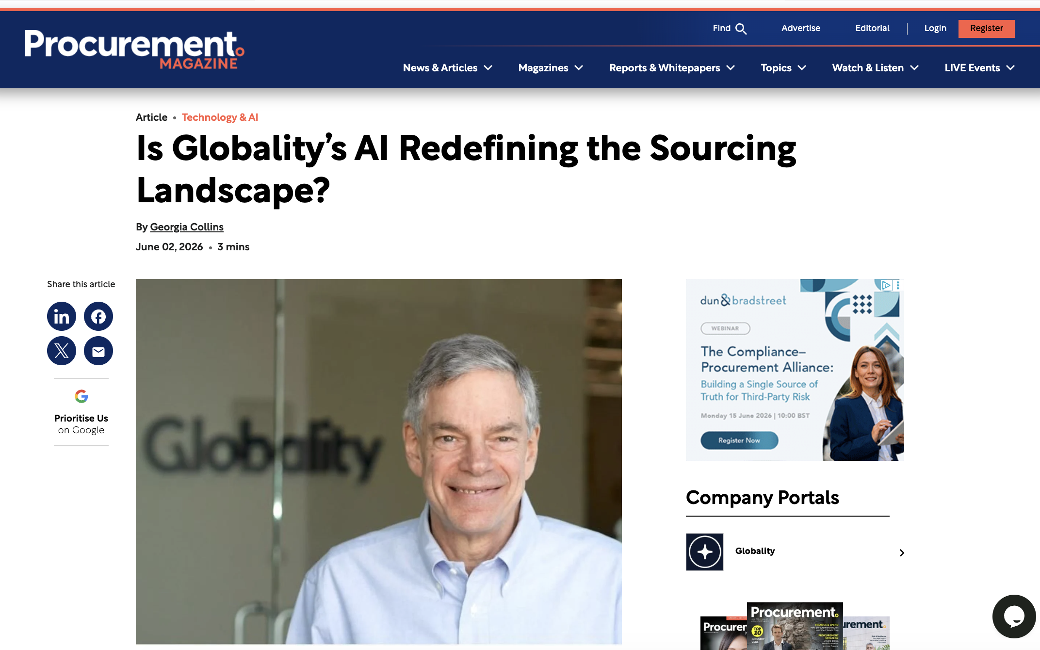 Procurement Magazine: Is Globality's AI redefining the sourcing landscape?